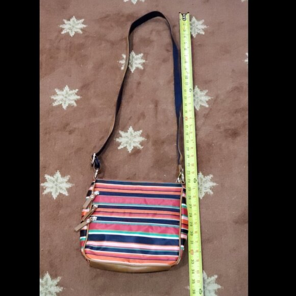 Laura Scott Colorful Striped Crossbody Bag – 3 Zipper Pockets, Adjustable Strap - Picture 11 of 14